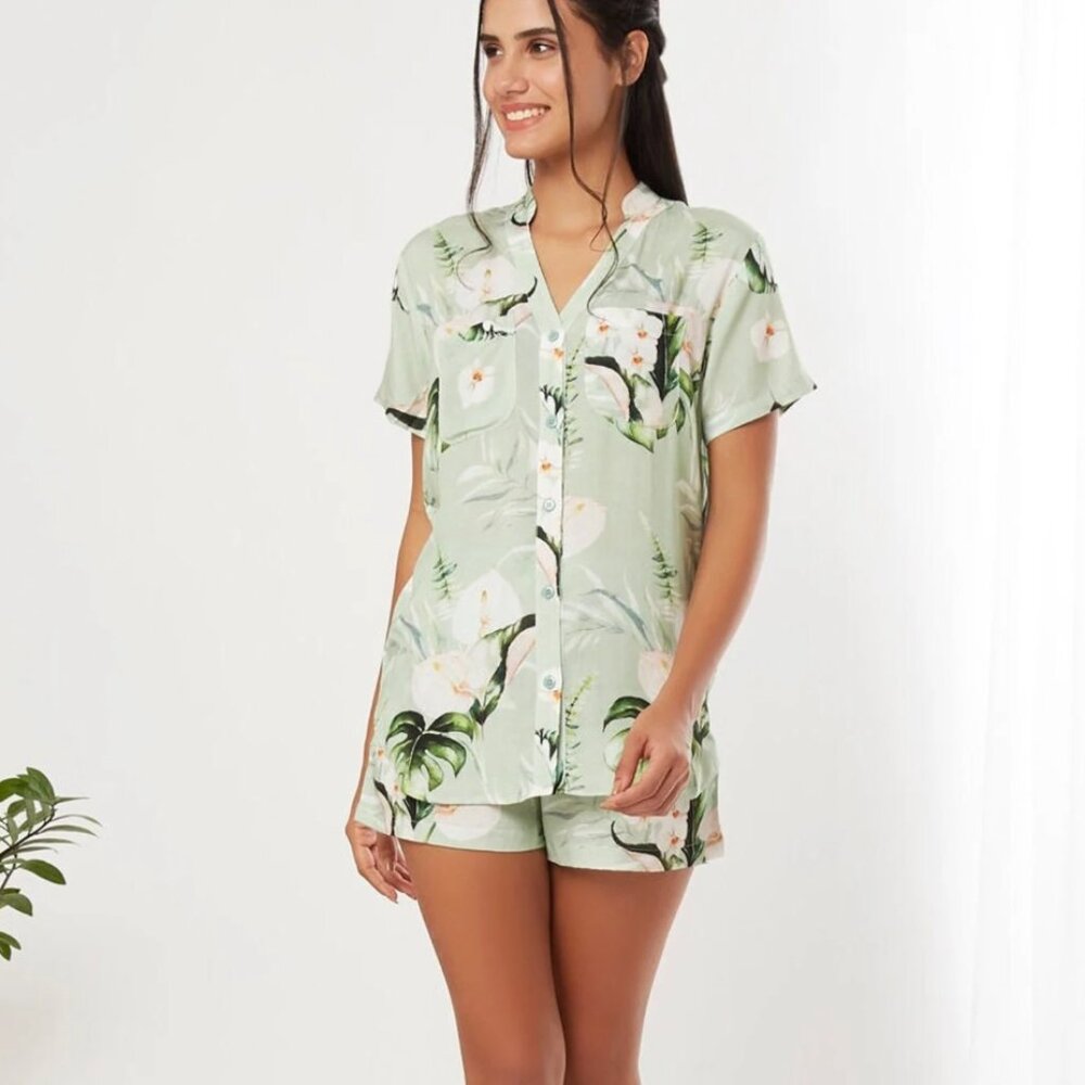 Tropical Sage Pajama Set (Size: S)